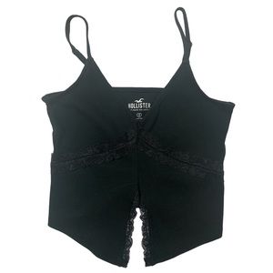 Hollister Black Tank Top with Open Cut size S